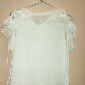 White Top With Stylish Sleeve Design