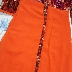 Beautiful Orange Colour Kurti For Women