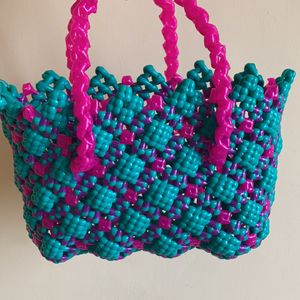 Pink With Green Small Basket