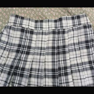 Korean Plaid Pleated Skirt