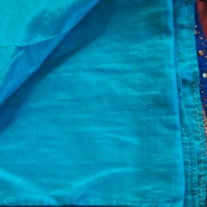 Today Offer! Sky Blue New Look Saree