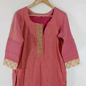 Pink Embroidered Kurta (Women)