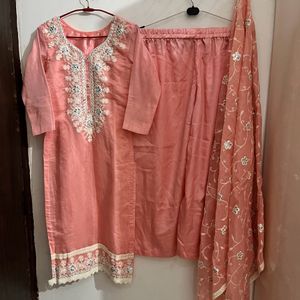 Baby Pink Plazo Suit With Dupatta