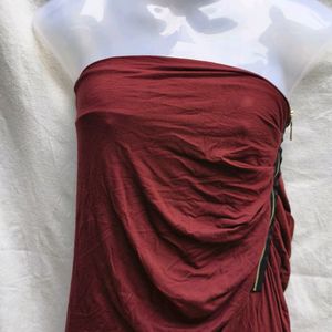 SEXY BURGUNDY COLOUR TUBE BODYCON