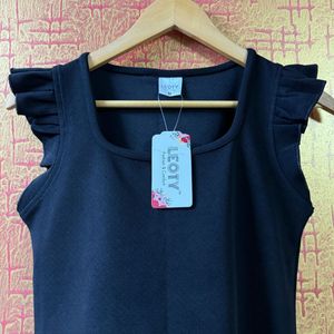 Square Neck Black Tank Top