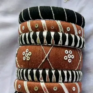 Brown Mirror Work Bangles 🤎