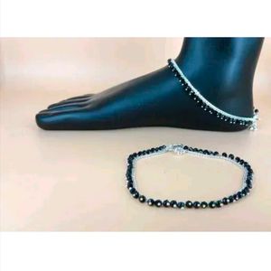 Beautiful Black Beaded Anklet ✨