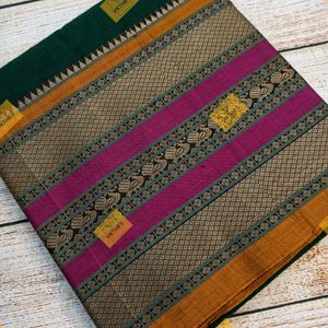 Green Narayanpet Cotton Saree