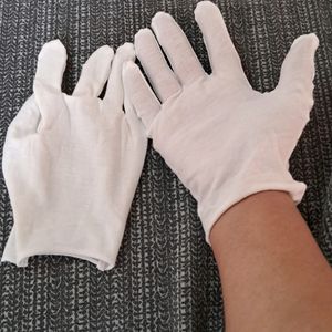 White, Cotton Gloves For Boys N Girls