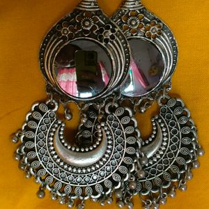 Chand Baliyan Mirror Ear Rings