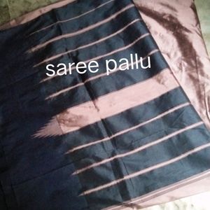 Brand new silk blue border saree attached फॉल