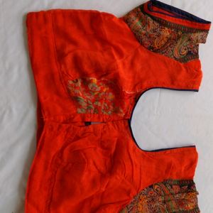 Orange Printed Sarees (Women's)