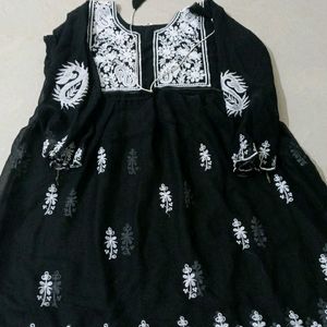 Black Embroidered ChikanKari Kurta