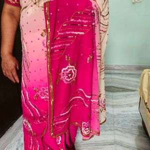 Baby Pink Georgette Saree (Women )