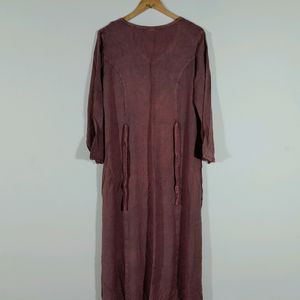 Burgundy Embroidered Kurta (Women's)