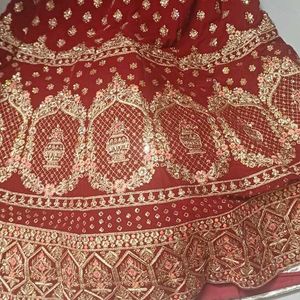 Velvet Bridal Lehenga Very Heavy Work With Dupatta