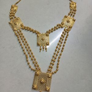 golden double necklace