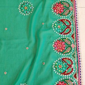 Green Embellished Dupatta