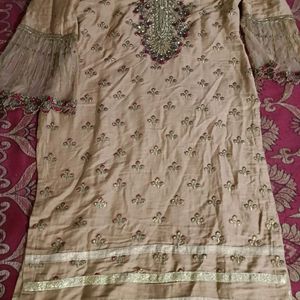 Hand Embroidery Cotton Salwar Kurti Dupatta Set