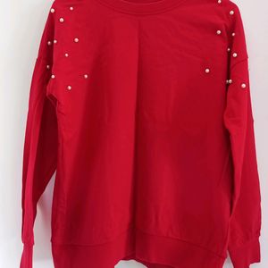 Cherry Red Sweatshirt.Brand-dmnx,size-xs.