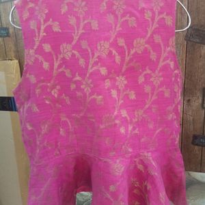 Pink Brocade Top