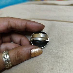 Silver Replica Statement Ring With Chitai Carving