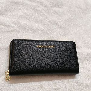 Enrico coveri Italian New Black Leather Wallet