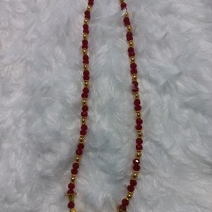 Beautiful Handmade Red Crystal Beads Necklace