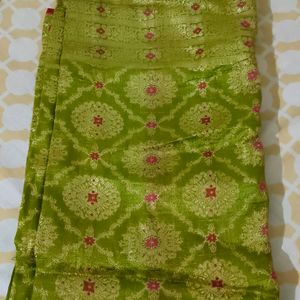 Kataan Green Saree