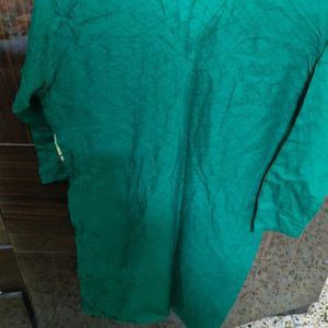 Green Kurta With Sequence Lace Work