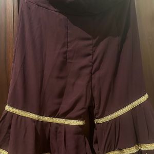 Burgundy Frock Suit For Woman With Dupata