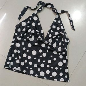 Knot White And Black Party Top