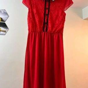 Women Red Cute Maxi Dress