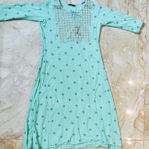 Sea Green A-line Kurti