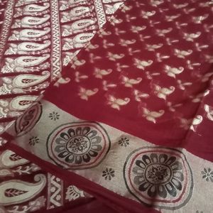 Cotton Saree Maroon