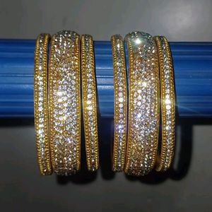 Golden White Bangles/Kada