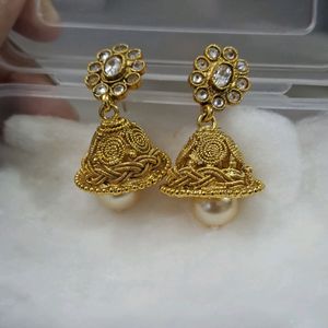 A Pair Of Golden Jhumkas