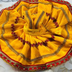 Laddu Gopal Fancy Velvet Dress Colours Yellow