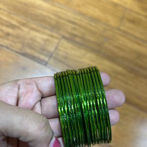 2/10 Green Glass Bangkes 16 Pcs New