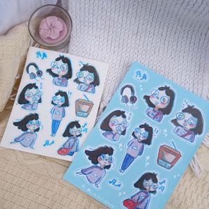 Hand-painted Stickers (My Blue Girl)