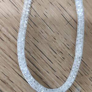 Silver Finish Fancy Chain For Pendant Set