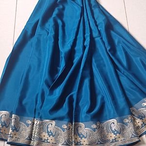 Rajwadi Satin Silk Saree In Royal Blue