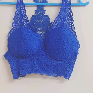 Blue Lace Padded Nonwired Fullcup Bralette