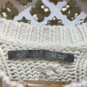 Imported Crochet White Top By Rubbish