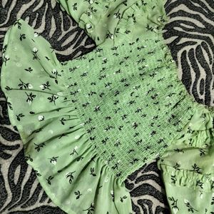 Pista Green Crop Top