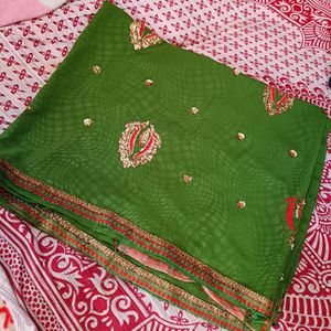 Green Designer Saree