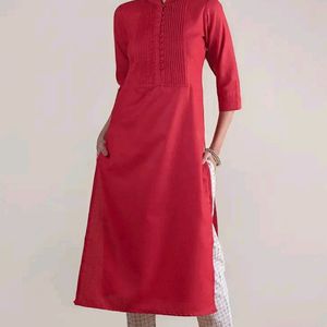 Red Cotton Kurta