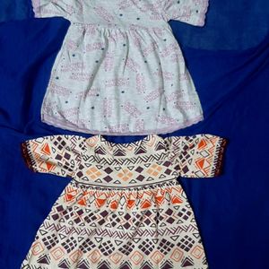 PACK OF TWO  12 To 18 months Princess Cotton Frock