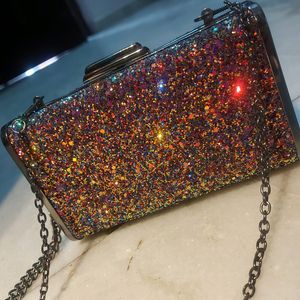 💎❤LOGUS Acrylic Metallic Designer Richlook Multi Colour stone Studded Clutch💎✨