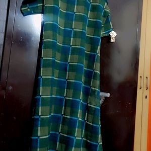 Green Check Print Long Shrug For Girl 36 Bust